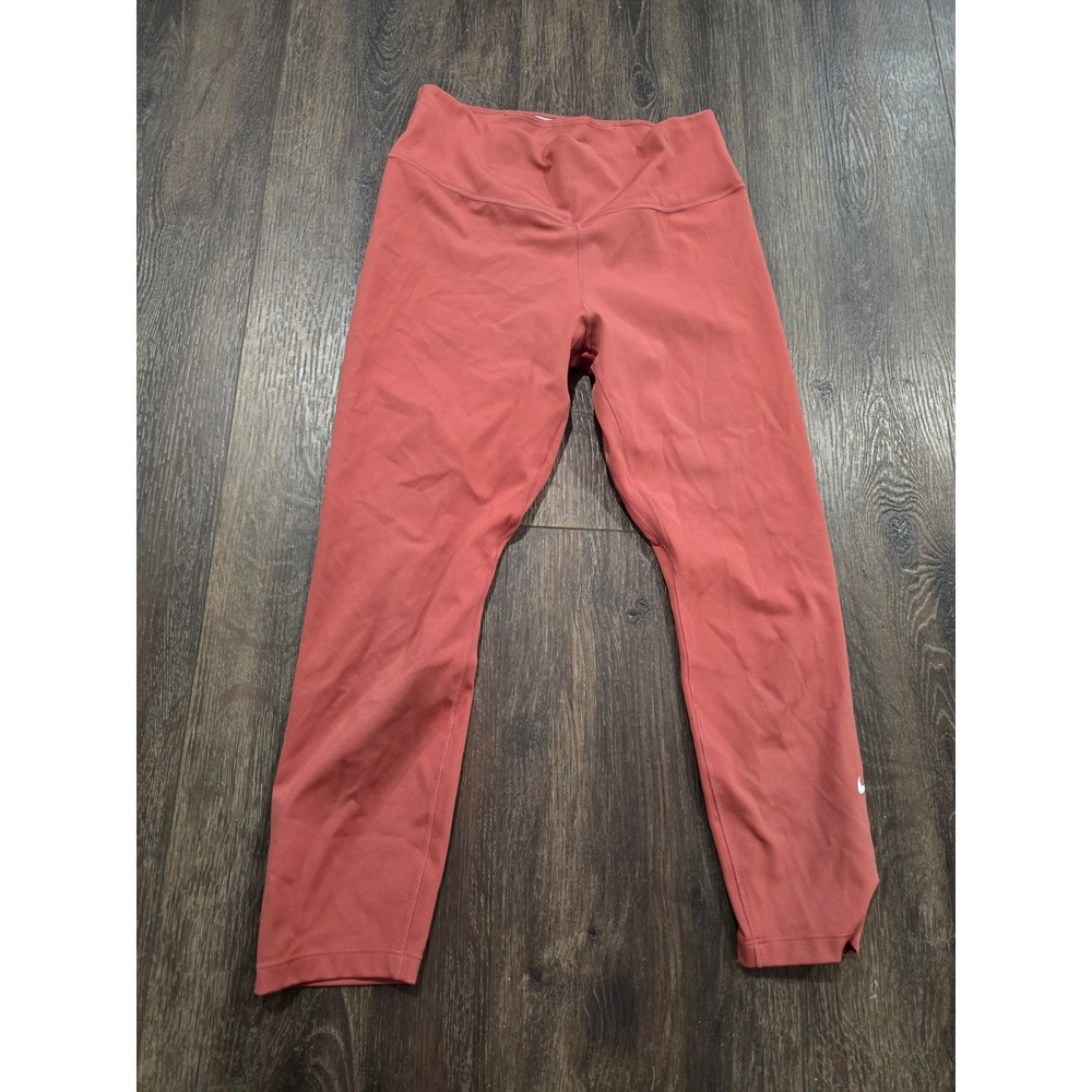 Nike Dri-FIT Womens High Waisted Cropped Leggings Rose Clay Terracotta Small